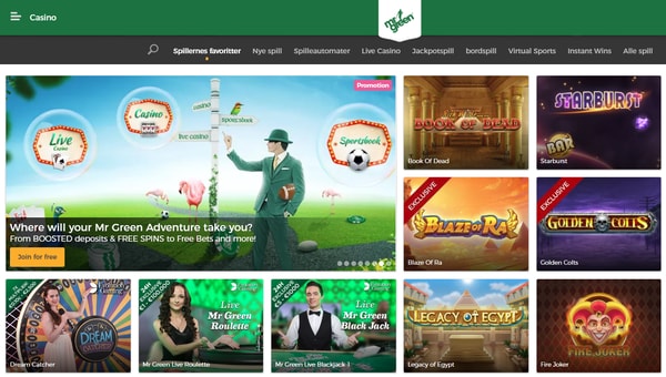 Spillutvalg hos Mr Green